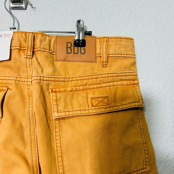 NEW BDG Extreme Wide-Leg Utility Jean Baggy Drawstring Mustard Yellow Sz 28 - Picture 11 of 12